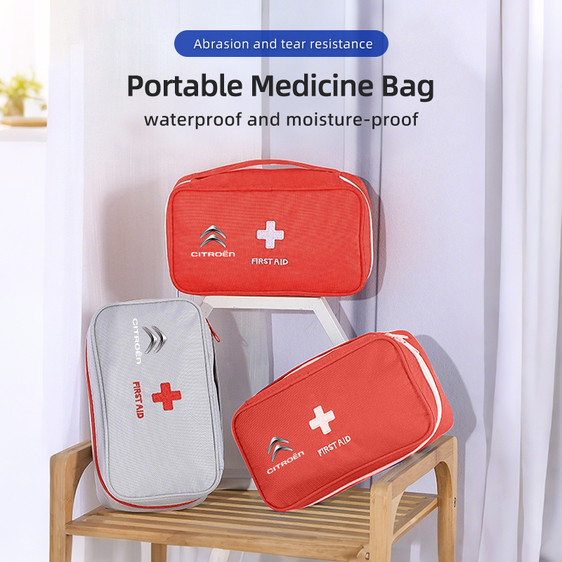 First Aid Bag Kit - حقيبة تخزين الأدوية الطبية المحمولة للسيارة،