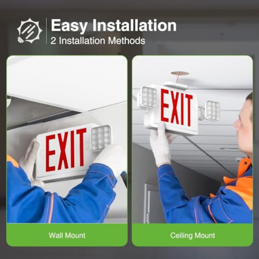 لافتة خروج LED مع أضواء طوارئ، - مراجعة Emergency Exit Sign وسعره
