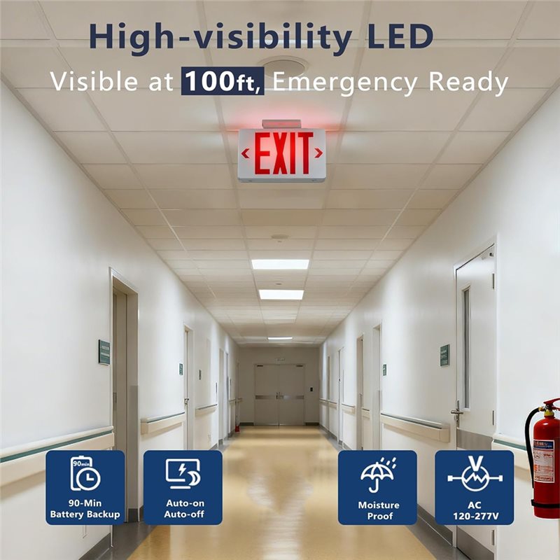 【A10R】لافتة خروج حمراء مع إضاء - مراجعة Emergency Exit Sign وسعره