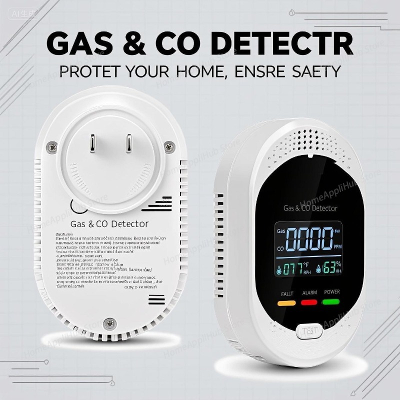 كاشف 4 في 1 مع درجة الحرارة وا - مراجعة Co Detector Plug وسعره