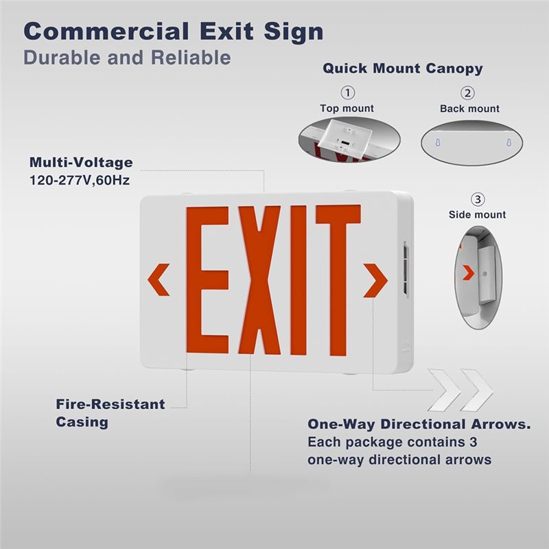 [جديد! A25P] لافتة خروج حمراء، - مراجعة Emergency Exit Sign وسعره