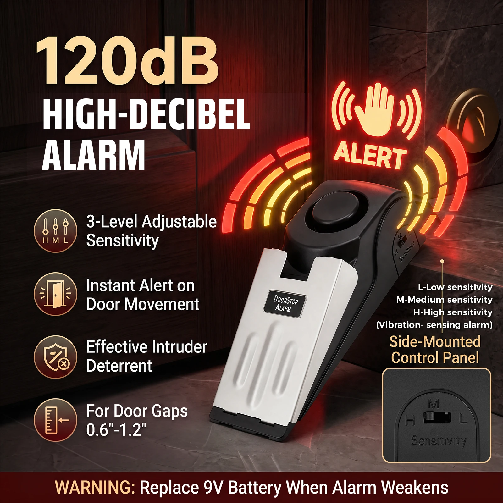 قفل باب محمول، جهاز إنذار بقوة - مراجعة Door Stop Alarm وسعره