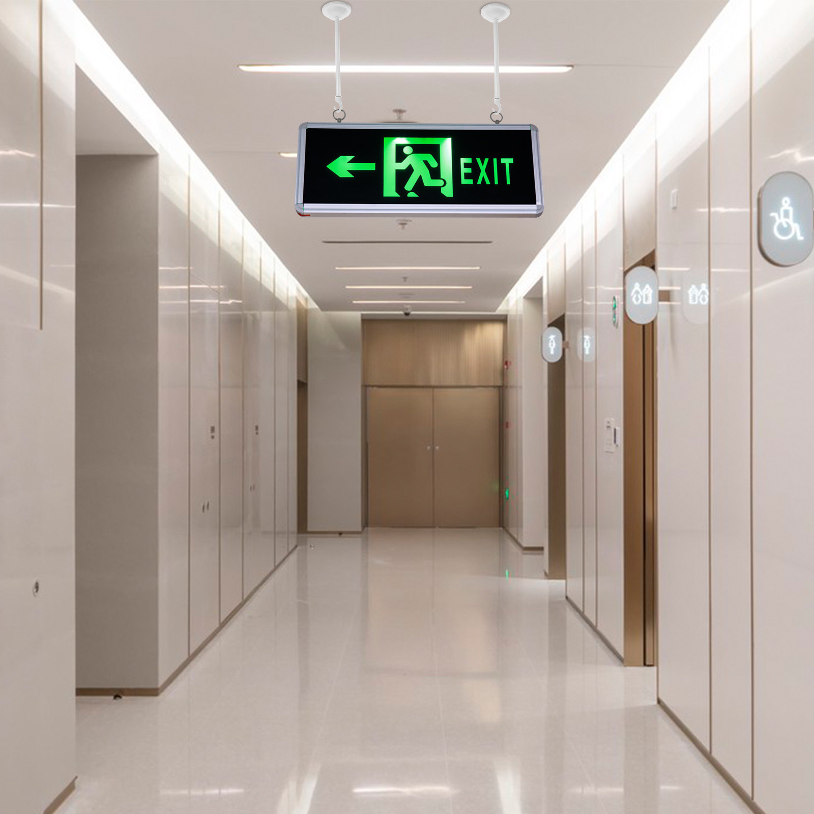 قطعتان من قضبان تعليق إضاءة لا - مراجعة Emergency Exit Sign وسعره