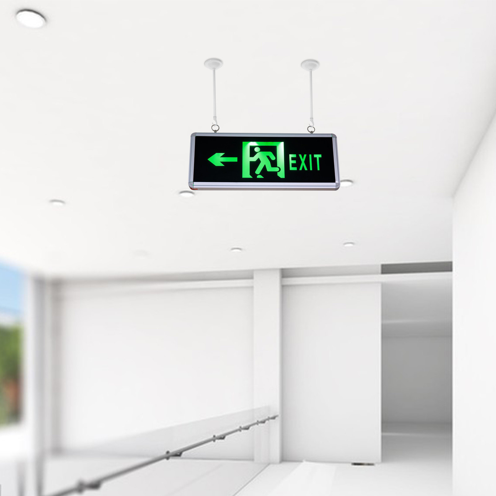 قطعتان من قضبان تعليق إضاءة لا - مراجعة Emergency Exit Sign وسعره